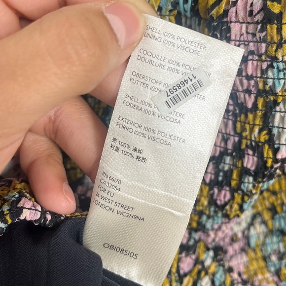 Free People Mabel floral printed ruffle blouse balloon sleeves size small - Picture 13 of 16